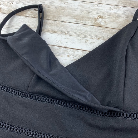 Francesca's Collection Jun & Ivy Black Skater Dress w/ Lattice Cut Outs - size L - Picture 10 of 13